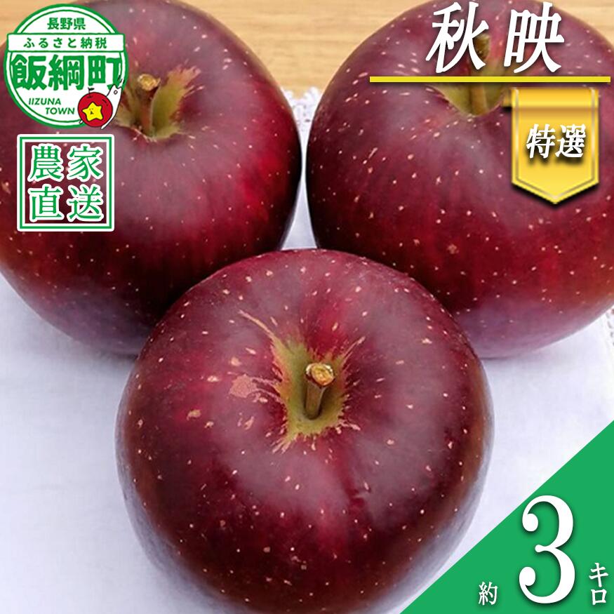 【ふるさと納税】 りんご 秋映 3kg 特撰 やまじゅうファーム 沖縄県への配送不可 〔 果物 フルーツ 林檎 長野 予約 農家直送 贈答用 3キロ 15000円 〕【令和7年度収穫分】 発送：2025年10月上旬〜