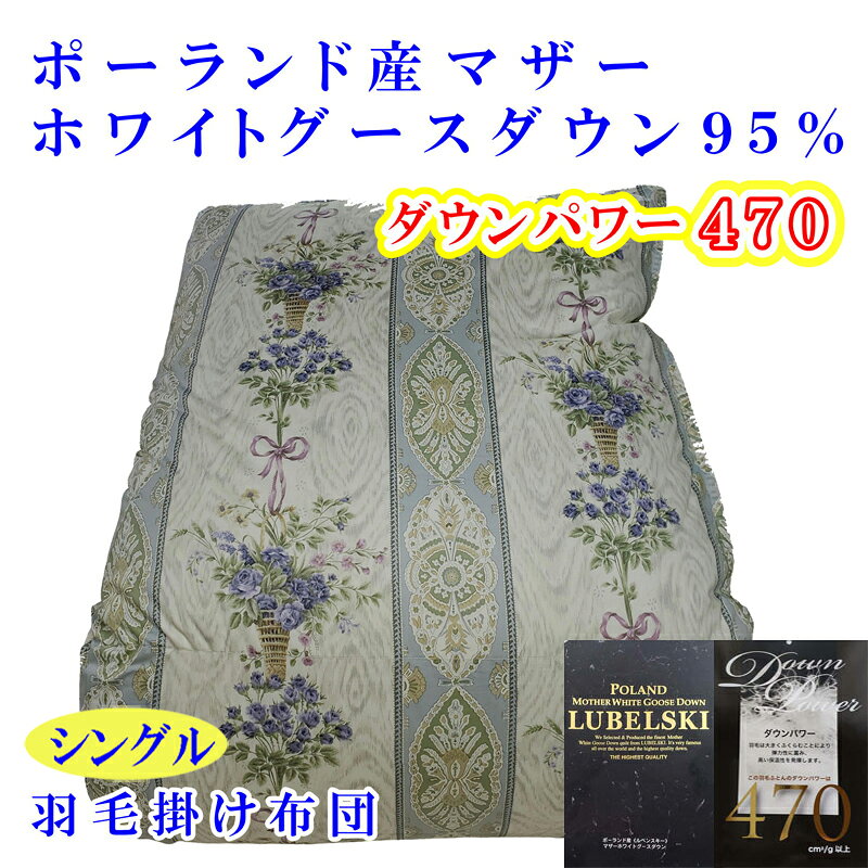 【ふるさと納税】 羽毛掛け布団 シングル 羽毛布団【ポーランド産マザーグース95％】ダウンパワー470【二層ブルー】羽毛布団 寝具 羽毛ふとん 羽毛掛けふとん 本掛け羽毛布団 冬用 羽毛布団 FAG161