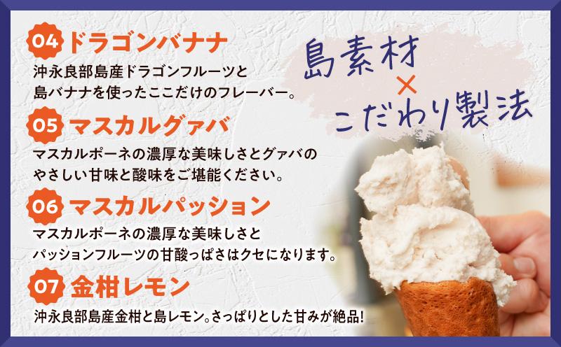 POWER GELATO 沖永良部島産（ミックスセット6個入り）　W066-003-01