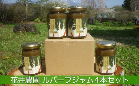 ルバーブジャム4本セット 甘酸っぱい味わい 野菜 ソース パン ヨーグルト フルーツソース お料理のソース 1個155g 4個 
