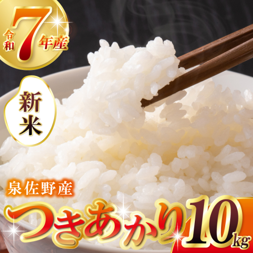 【数量限定】令和7年産 新米 つきあかり 10kg【5kg×2 泉佐野市産 お米 おこめ 白米 精米 家計応援】 G3538