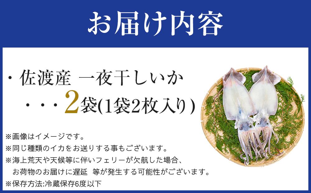 干物 イカ 佐渡産 4枚 ( 1袋2枚 × 2 ) 一夜干しいか