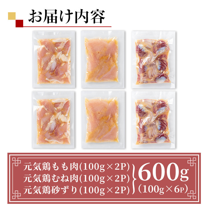 i1038 元気鶏のポックン詰め合わせ〈ガーリックソルト〉(合計600g・100g×各2P)【慶尚園】