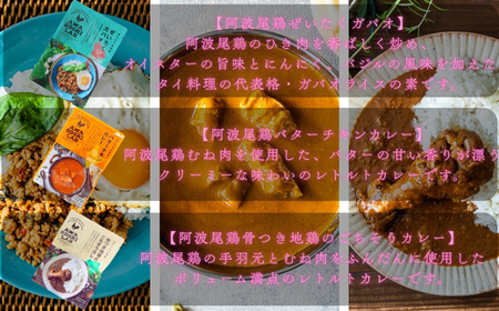 AWAODORILAB３種９食（ ガパオ３食　バターチキンカレー３食　 ごちそうカレー ３食）　 常温 レトルト