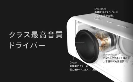 【VGP2024受賞】20W大出力 防水スピーカー FUNLOGY Portable2 ホワイト | デュアル重低音 IP67防塵 Bluetooth ワイヤレス ポータブルスピーカー お風呂 キャン