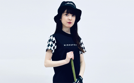 【2025年春新発売】マイクロタフレッチ レディース アーガイルモックネックシャツ/ブラック/LLサイズ ゴルフウェア ゴルフ レディース アーガイル柄 モックネック 黒 おしゃれ コーデ【12401