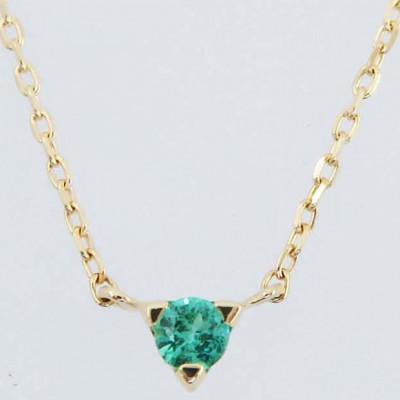 ふるさと納税 中央市 K18イエローゴールドエメラルドネックレス