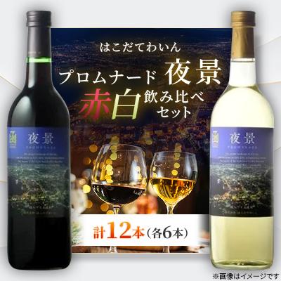 ふるさと納税 七飯町 プロムナード(夜景)　720ml　飲み比べ12本セット(赤6本・白6本)