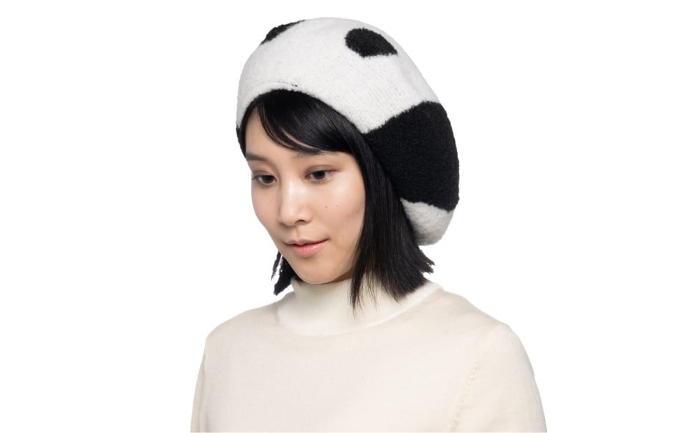 
                  パンダモチーフニットベレー帽 | パンダ アニマル ニットベレー帽 ベレー帽 ニット帽 帽子 アルパカ ウール
                