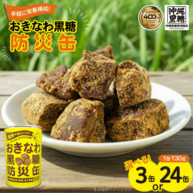 【ふるさと納税】 黒糖 おきなわ黒糖 防災缶 選べる 本数 3缶 24缶 セット [沖縄ビエント 沖縄県 伊江村 ie47bix880002] 黒砂糖 沖縄 お菓子 おやつ防災 防災食 非常食 常備 常備食 災害 ローリングストック