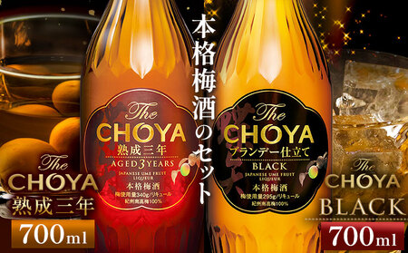 【9月30日受付終了】The CHOYA 熟成三年 700ml The CHOYA BLACK 700ml 計2本