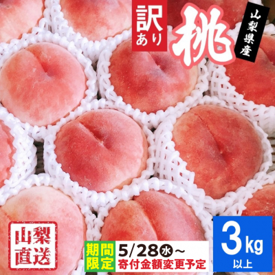 【寄付金額変更 13,000円→12,000円】訳あり 桃3kg以上【配送不可地域：離島】