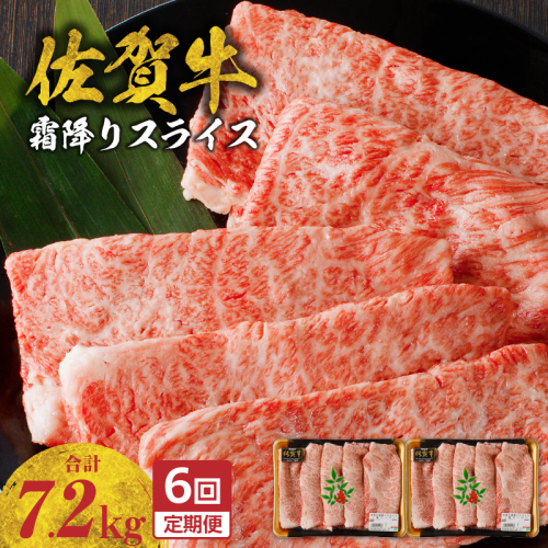 【定期便：6回】佐賀牛霜降りスライス（肩ロース）1.2kg ／ 中山牧場 直送 牛肉 佐賀牛 霜降り 肩 ロース 薄切り スライス しゃぶしゃぶ すき焼き A4 A5 黒毛和牛 ブランド牛 肉 お肉 国産 佐賀県 玄海町 冷凍 人気 おすすめ