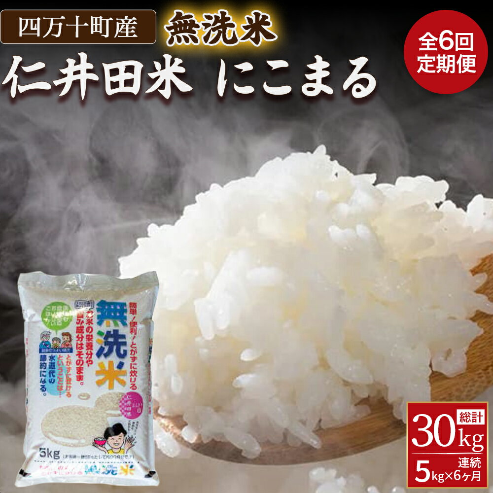 【ふるさと納税】【6ヵ月便】罪悪感は必要ナシ！賢い選択「四万十町産 無洗米」5kg にいだまい 米 おこめ 精米 特別栽培米 受賞 おいしい おすすめ 人気 Sbos-Z02