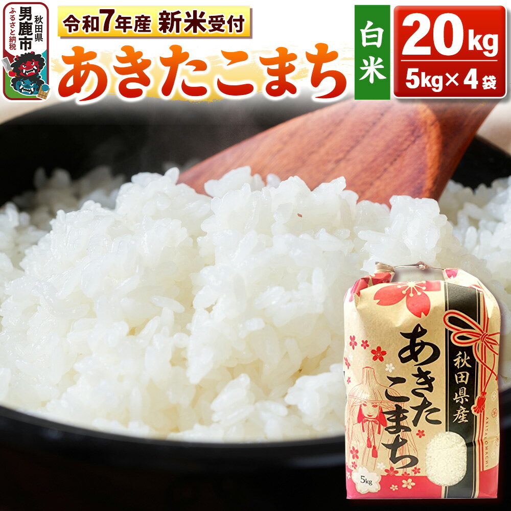 【ふるさと納税】《令和7年産 新米先行受付中》【白米】秋田県産 あきたこまち 20kg（5kg×4袋）秋田県 男鹿市 こまちライン