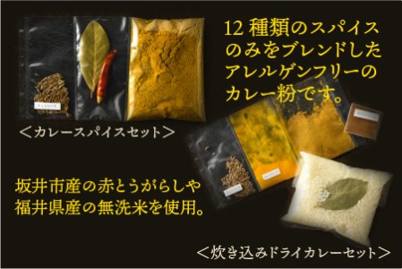 ハーブ講師が作る 教室で人気のカレースパイスセット （5食分 × 2箱）& 炊込みドライカレー（2食分 × 2箱）お米（無洗米）付き【アレルゲンフリー】【スパイス スパイスカレー スパイスセット カレ