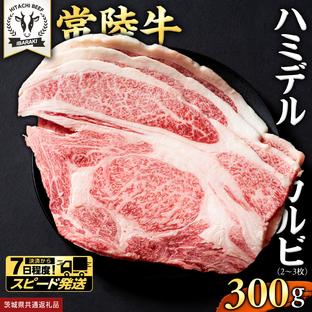 【 スピード発送 】【 常陸牛 】A5 等級 ハミデルカルビ 300g (2～3枚) ひたちぎゅう ブランド牛 カルビ 国産牛 黒毛和牛 和牛 国産黒毛和牛 お肉 A5ランク 高級 BBQ パーティ 