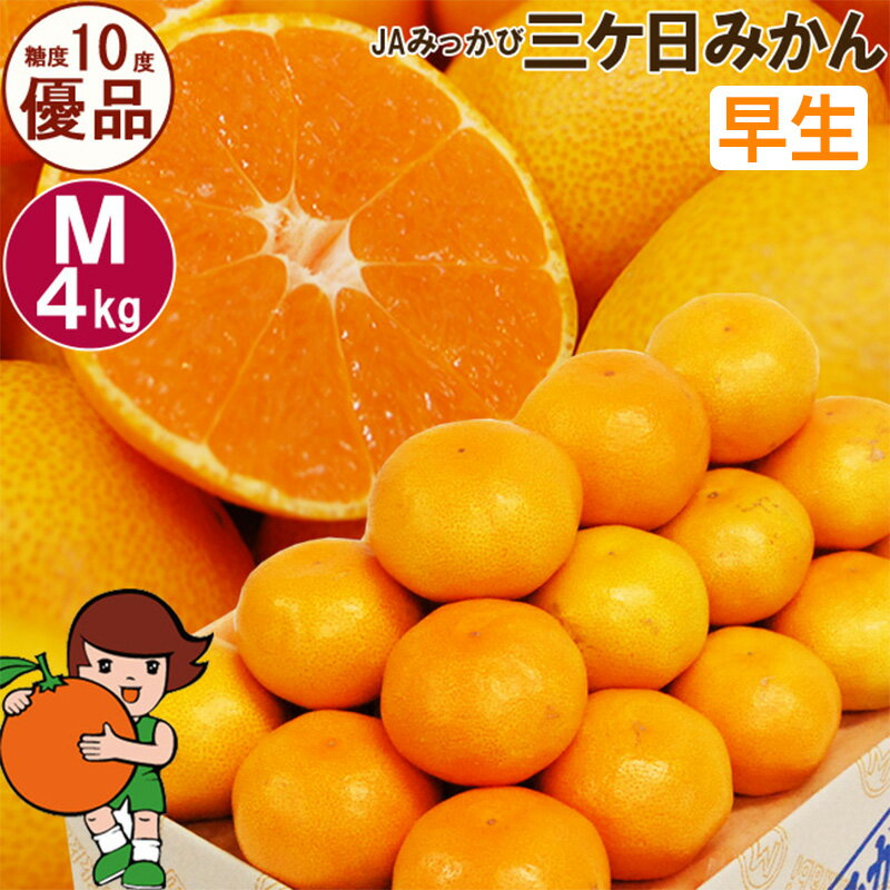 【ふるさと納税】三ケ日みかん 早生【優品】Mサイズ4kg(36個前後) ミカン 果物 くだもの フルーツ 甘い 静岡県 浜松市 果物類 柑橘類 　お届け：2026年11月中旬～2026年12月中旬