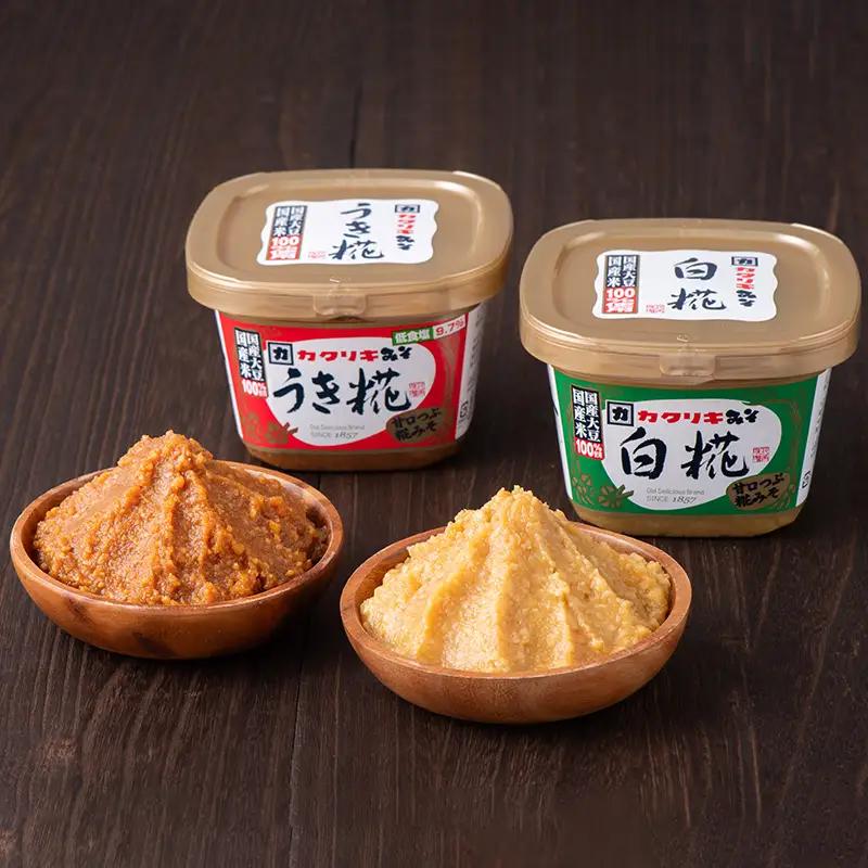【カクリキみそ】味噌2種2個セット(うき糀みそ1個・白糀みそ1個) 国産大豆・国産米100％使用！ F2Y-7071