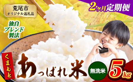 【2ヶ月定期便】熊本県産 くまもとあっぱれ米 無洗米 ブレンド米 5kg 熊本県産 ふるさと納税  精米 米 こめ ふるさとのうぜい コメ お米 おこめ《お申込み翌月から出荷》