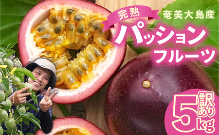【 2026年 先行予約 分】 訳あり ！ 完熟 ！ 南の島奄美 の パッションフルーツ 家庭用 5kg （傷物、色むらあり、サイズ混合） A151-002-03 パッションフルーツ 完熟パッションフルーツ 果物 フルーツ 訳アリ 果実 南国フルーツ 美味しい おいしい 鹿児島県 鹿児島 甘い あまい 甘み 酸味 爽やか 完熟 Amami sun time farm ふるさと納税 奄美市 おすすめ ランキング プレゼント ギフト