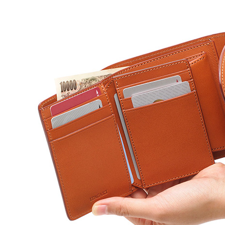 鞍　札入れ　キャメル＜名入れ有・無＞ いたがき 財布 さいふ 革 革製品 レザー 牛革 ギフト プレゼント おしゃれ ウォレット シンプル ファッション 北海道 赤平_イメージ3