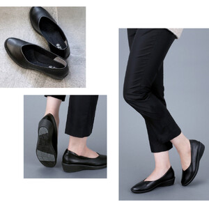 [4078]パンプス ブラック 22.0cm 歩きやすい 痛くない ローヒール 黒 日本製 人気 おすすめ パンジー