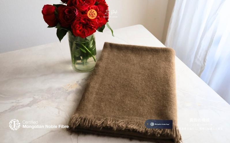 『Noble Fibre』100％ヤク・大判ストール ベージュ