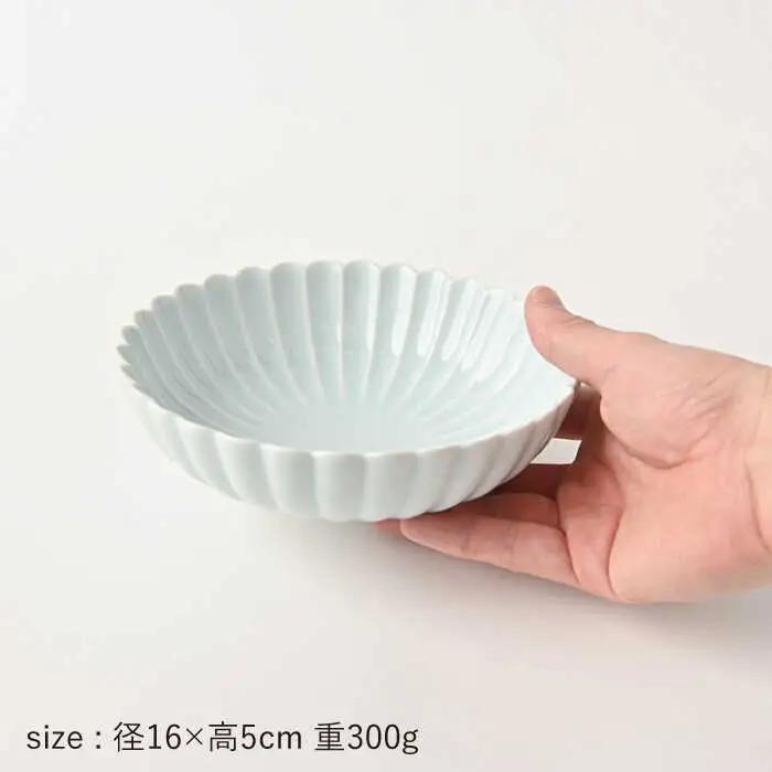 【波佐見焼】菊彫 青白釉 取鉢 (大) ボウル 5個セット 食器 皿 【福田陶器店】 [PA215]  波佐見焼
