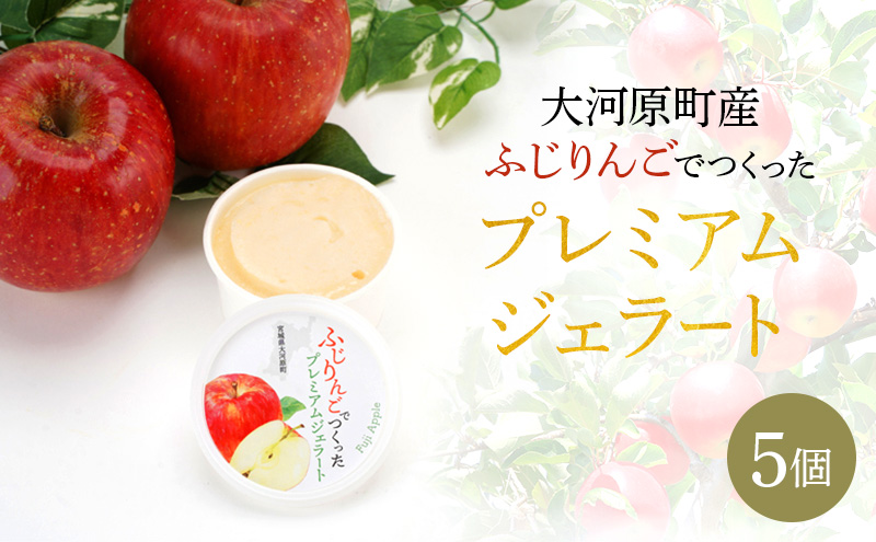 大河原町産ふじりんごジェラート5個セット ジェラート アイス りんご リンゴ 林檎 ふじ 菓子 お菓子 おやつ スイーツ デザート 宮城県 大河原町