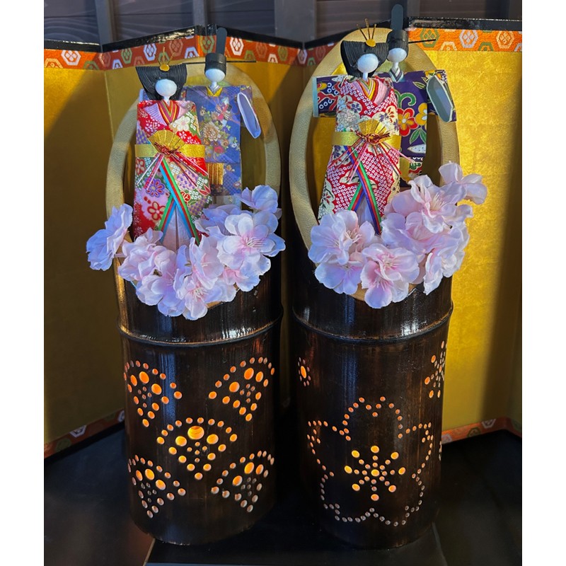 【ふるさと納税】竹明かり雛 1セット 竹雛 ひなまつり 雛祭り 雛祭 ひな祭り 竹細工 豪商稲葉本家 京都 丹後 久美浜 送料無料