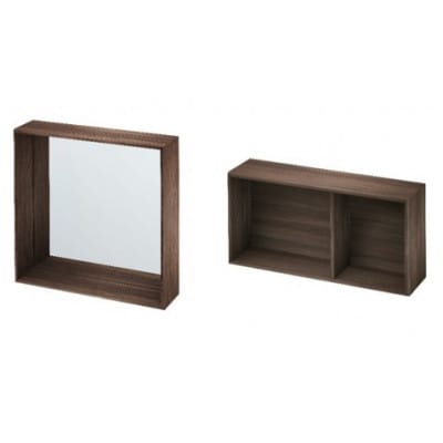 「V-TISS LIGHT」 ミラーM・ハーフ薄型セット ブラックウォールナット【配送不可地域：離島】【1603131】