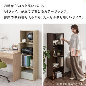 【完成品でお届け】カラーボックス〔4段〕（ホワイト）カラーボックス 4段 A4 横置き 縦置き 収納棚 おしゃれ 本棚 大容量 スリム ラック 棚 オープンラック 木製 ミニ 省スペース 隙間 AKA