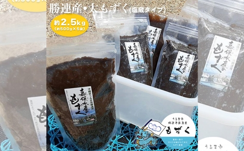 【嘉保水産】勝連産・太もずく（塩蔵タイプ）　約500g× 5袋（約2.5kg）