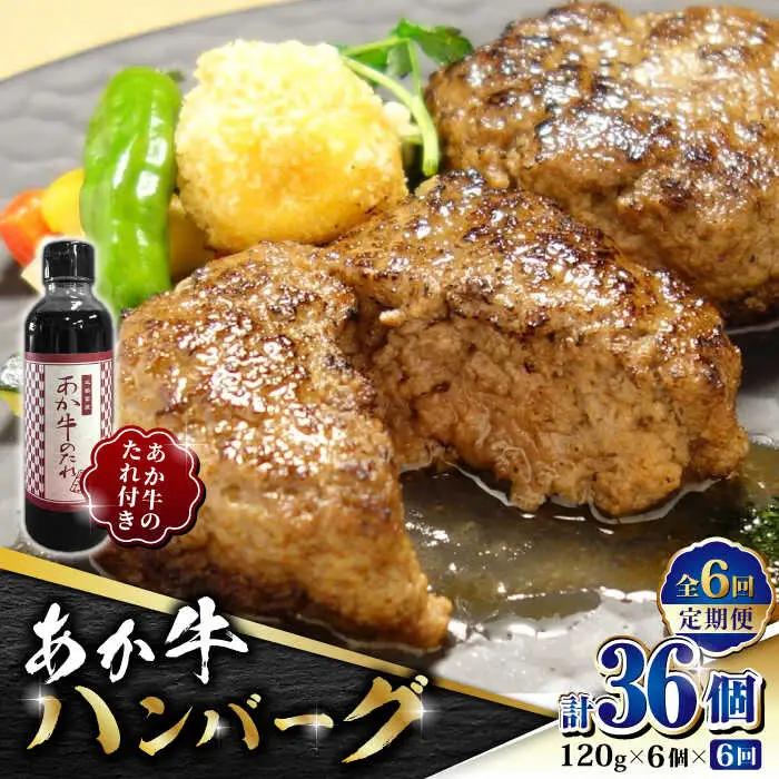 【全6回定期便】あか牛 100％ハンバーグ セット 120g×6個【有限会社 三協畜産】 国産 赤身 赤牛 褐牛 あかうし [ZEB066]
