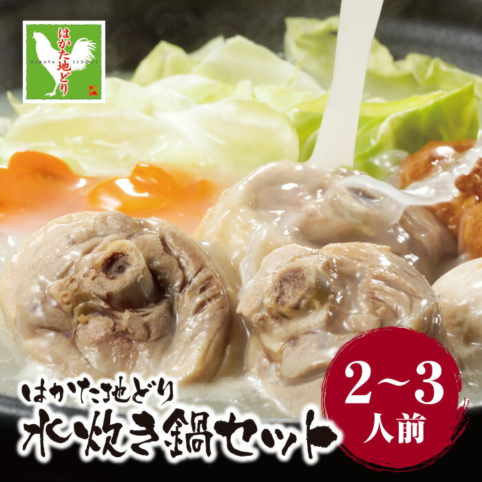 【ふるさと納税】 レビューキャンペーン はかた地どり 水炊き（2〜3人前） 国産 ブランド肉 鍋 セット グルメ 福岡県 博多 送料無料