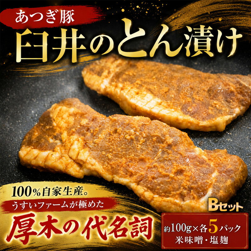【ふるさと納税】 豚 豚肉 味噌漬け 約 100g × 5パック ロース 豚ロース 厚切り 豚肉 塩麹 米味噌 名産 特産 お土産 とん漬け あつぎ豚 自家生産 臼井のとん漬け Bセット かながわ名産100選 神奈川県 厚木市 株式会社うすいファーム