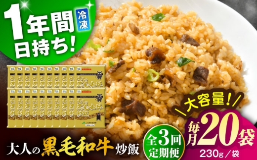 【全3回定期便】熊本県産 こだわり炒飯 大人の黒毛和牛 炒飯 230g×20袋 合計4.6kg 冷凍食品 チャーハン 熊本県 特産品 焼きめし 冷凍炒飯 惣菜 冷凍チャーハン 焼飯 焼き飯 やきめし 炒飯 惣菜 冷凍 温め 時短 レンチン 簡単 ごはん 菊陽町【ユーユーフーズ株式会社】 [BHCS021]