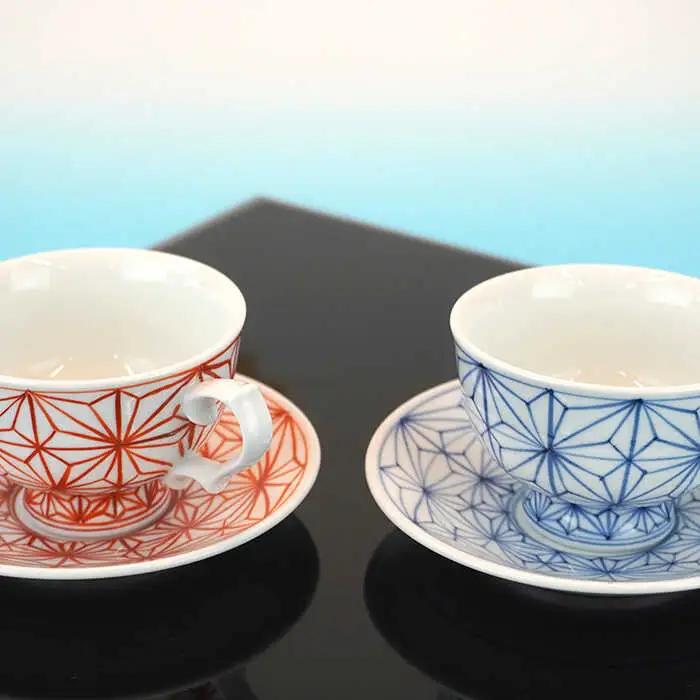 【波佐見焼】麻葉 ペア コーヒーカップ マグカップ スープマグ 陶器  食器 皿 【岩永製陶】 [ZD21] 波佐見焼