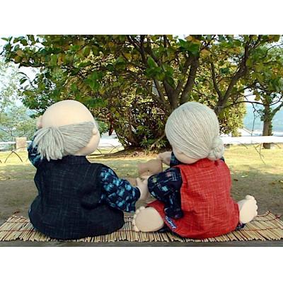 ふるさと納税 福山市 手造り布人形 みの里　『 ふたり酒 』 |  | 01