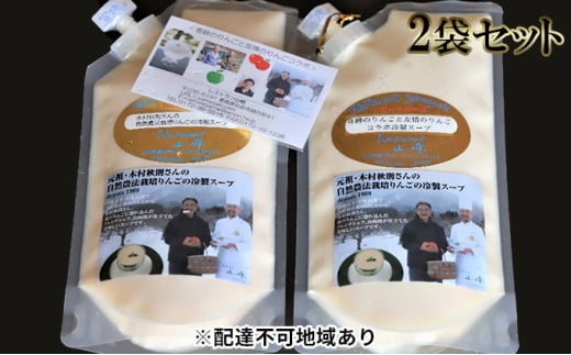 木村秋則さんと友情のりんごの冷製スープ 2袋セット【 加工品 惣菜 冷凍 果物類 林檎 リンゴ  】