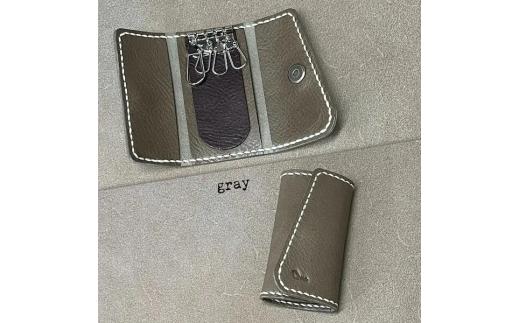 【革小物one】slim key case（スリムキーケース）グレー