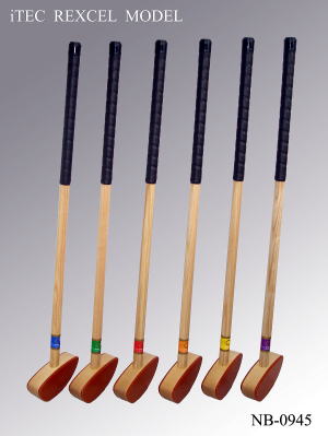 グラウンド・ゴルフクラブ NB-0945 ビギナーズクラブ（ポリウレタン黒レザーグリップ）84.5cm 右打左打兼用 iTEC REXCEL MODEL レッド