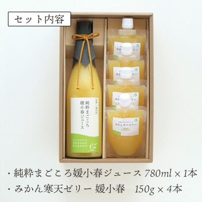 愛媛でしか栽培できない希少柑橘 媛小春(ひめこはる)のジュースと寒天ゼリーセット【D25−84】【1309625】