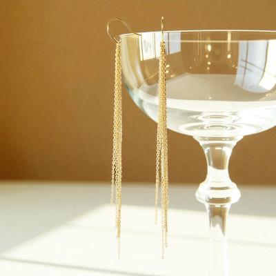 ふるさと納税 大津市 【18金イエローゴールド】大人気 チェーンピアス しなやかに揺れる上質な煌めき 大人のエレガント |  | 02