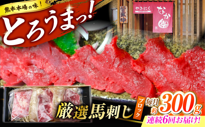 【6回定期便】熊本 馬刺し「なか園」赤身馬刺し 約300ｇ【有限会社スイートサプライなかぞの】 [ZBV072]