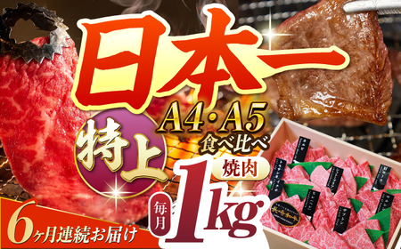 【6回定期便】【A4-A5特上】 長崎和牛 焼肉 盛り合わせ （特上） 約1kg /meat shop FUKU[ECS015]焼肉 焼肉セット 国産焼肉 焼肉 和牛焼肉 焼肉 定期便 定期 毎月定期便 国産定期便