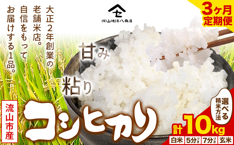 
            【毎月定期便3回】コシヒカリ 米 10kg《お申込み月の翌月から出荷開始》  新川耕地 白米 5分搗き 7分搗き 定期便 千葉県 流山市 送料無料 米 こめ ごはん st-p
          