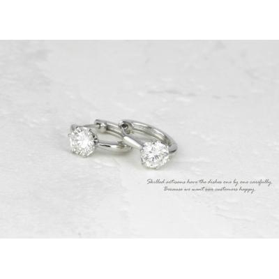 ふるさと納税 甲府市 【K18WG】ダイヤモンド 一粒石 フープピアス le1182k18wg |  | 02