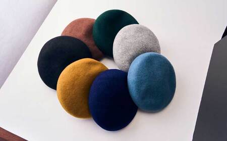 ベレー帽 ウールベレー帽 MIXED LIGHT GRAY フリーサイズ（直径26cm）